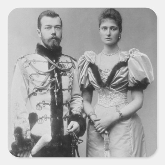 ポートレート写真：Tsar Nicholas II （1868年～1918年） スクエアシール (正面)