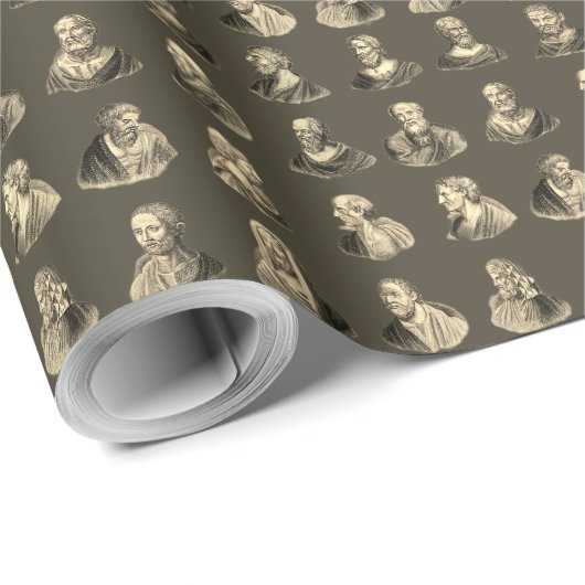 ポートレート古代哲学者のパターン ラッピングペーパー (ロールコーナー)