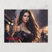 ポートレート女性エレガントファッショントレンディー ポストカード (正面)