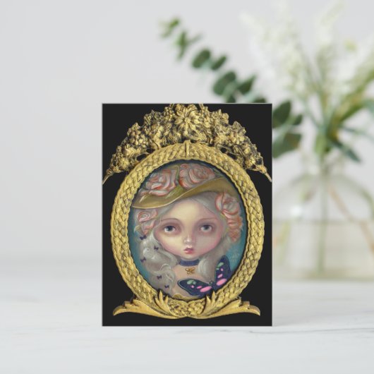 「ポートレート帽子」はがき ポストカード (スタンド正面)