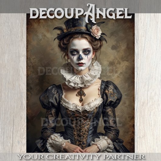 ポートレート演劇女優#1Decoupage 薄葉紙