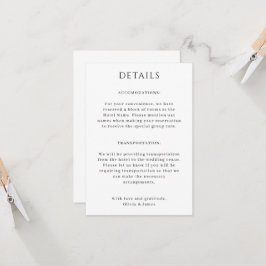 ポートレート結婚式詳細カード 招待状