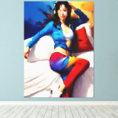 ポートレート絵を描の キャンバスプリント (インサイチュ (ウッドフロア))