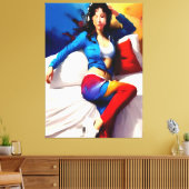 ポートレート絵を描の キャンバスプリント (インサイチュ (リビング))