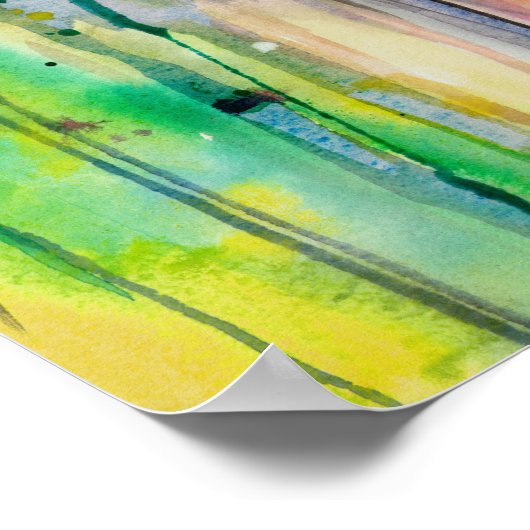 ポートレート絵を描12 x 16の抽象芸術内の顔 ポスター (角)