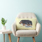 ポートレート絵画のかわいい子犬のロットワイラー犬 ランバークッション (椅子)