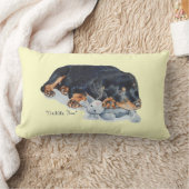 ポートレート絵画のかわいい子犬のロットワイラー犬 ランバークッション (ブランケット)