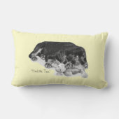 ポートレート絵画のかわいい子犬のロットワイラー犬 ランバークッション (裏面)