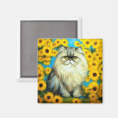 ポートレート花びらペルシャ猫 マグネット (正面/裏面)