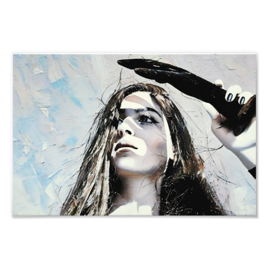 ポートレート芸術的が女性を抽象芸術に フォトプリント            (正面)