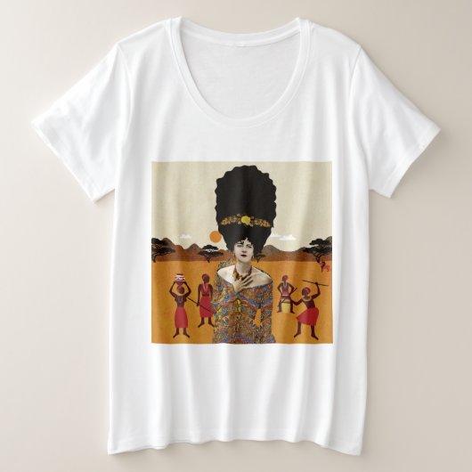 ポートレート芸術 プラスサイズTシャツ (デザイン正面)