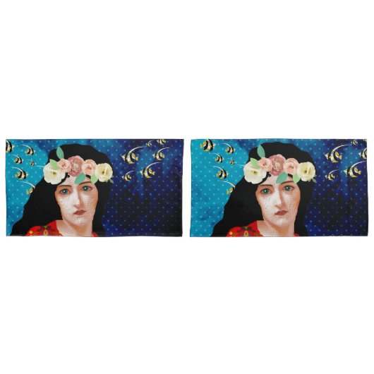 ポートレート芸術 枕カバー (正面-セット)