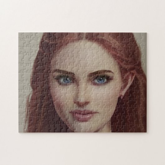 ポートレート赤毛スマイル若い女性 ジグソーパズル (横)