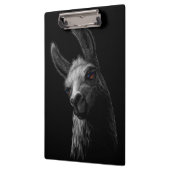 ポートレート頭かわいいラマと黒い背景 クリップボード (左)