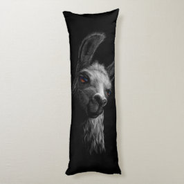ポートレート頭かわいいラマと黒い背景 ボディピロー