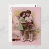ポートレート2人の若い女フランスのの子 ポストカード (正面/裏面)