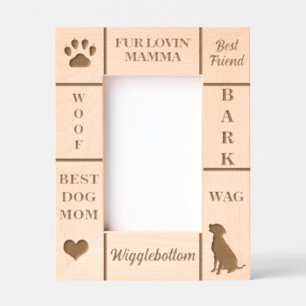 ポートレート4x6ドッグ最高のMOMエバー名前をカスタムする レーザー彫刻フレーム