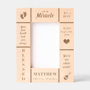 ポートレート4x6新生児 パーソナライズされた レーザー彫刻フレーム