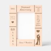 ポートレート5 x 7ダイヤモンド60周年結婚を迎える レーザー彫刻フレーム (正面)