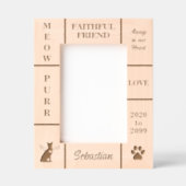 ポートレート5x7ペット記念エンジェル猫の名前の年 レーザー彫刻フレーム (正面)