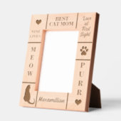 ポートレート5x7最高のCAT MOM Ever名前をカスタムする レーザー彫刻フレーム (左)