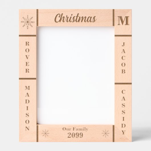 ポートレート8x10クリスマス私たちの家族パーソナライズされた レーザー彫刻フレーム (正面)