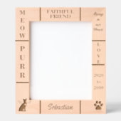 ポートレート8x10ペット記念エンジェル猫の名前年 レーザー彫刻フレーム (正面)