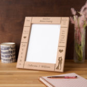 ポートレート8x10黄金50周年結婚記念 レーザー彫刻フレーム (左)