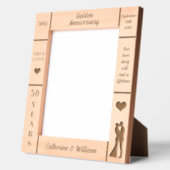 ポートレート8x10黄金50周年結婚記念 レーザー彫刻フレーム (左)