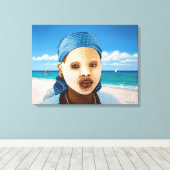 ポートレート、アフリカ人女性 キャンバスプリント (インサイチュ (ウッドフロア))