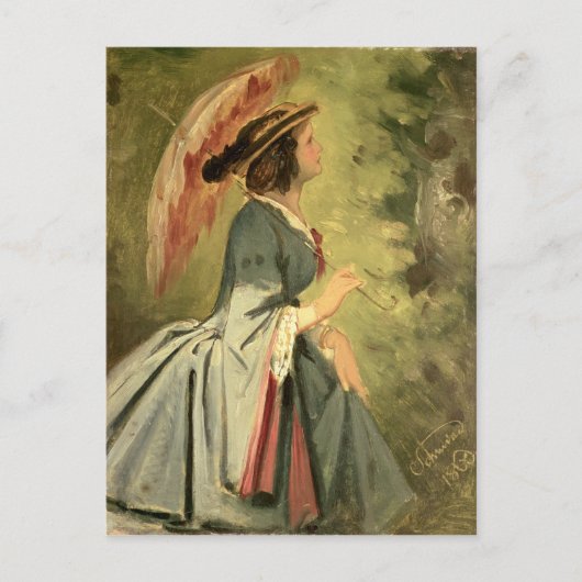 ポートレート・アンナ、アーティストの娘、1860 ポストカード (正面)