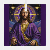 ポートレート・オブ・イエスキリスト・クリスマス ガラスオーナメント (裏面)