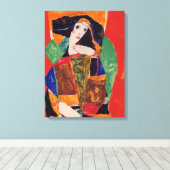 「ポートレート・オブ・ウーマン」イーゴン・シエレ キャンバスプリント (インサイチュ (ウッドフロア))