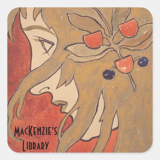 ポートレート・オブ・ガール・バイ・コロマンモーザー スクエアシール (正面)