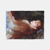 ポートレート・オブ・ガール・ブルーリボンルノアール フリースブランケット (正面(横))