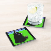 ポートレート・オブ・クイーンビクトリア&ヨークシャーテリアドッグ ガラスコースター (アングル)