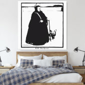 ポートレート・オブ・クイーンビクトリア&ヨークシャーテリアドッグ キャンバスプリント (インサイチュ (寝室))