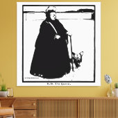 ポートレート・オブ・クイーンビクトリア&ヨークシャーテリアドッグ キャンバスプリント (インサイチュ (リビング))