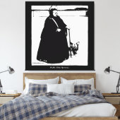 ポートレート・オブ・クイーンビクトリア&ヨークシャーテリアドッグ キャンバスプリント (インサイチュ (寝室))