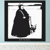 ポートレート・オブ・クイーンビクトリア&ヨークシャーテリアドッグ キャンバスプリント (インサイチュ (ウッドフロア))