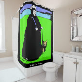 ポートレート・オブ・クイーンビクトリア&ヨークシャーテリアドッグ シャワーカーテン (インサイチュ)