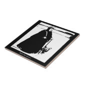 ポートレート・オブ・クイーンビクトリア&ヨークシャーテリアドッグ タイル (側面)