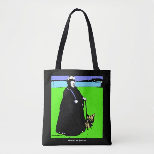 ポートレート・オブ・クイーンビクトリア&ヨークシャーテリアドッグ トートバッグ (正面)