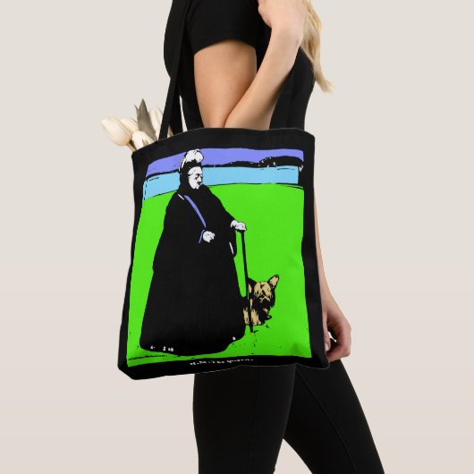 ポートレート・オブ・クイーンビクトリア&ヨークシャーテリアドッグ トートバッグ (クローズアップ)