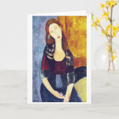 ポートレート・オブ・ジャンヌ・ヘブテルヌ，モディリアーニ カード (黄色い花)