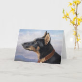 ポートレート・オブ・ドーバーマン | カール・ライチェルト カード (黄色い花)