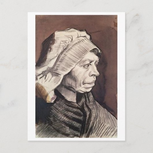 ポートレート・オブ・農夫の女性、ヴァン・ゴッホファインアート ポストカード (正面)