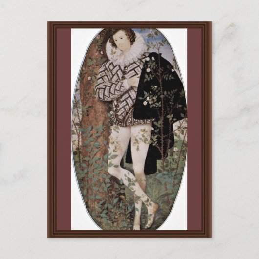 ポートレート・オーバル・バイ・ニコラバラの青年 ポストカード (正面)