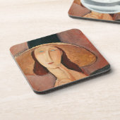 ポートレート，大きな帽子のジャンヌ·ヘブターン コースター (左側)