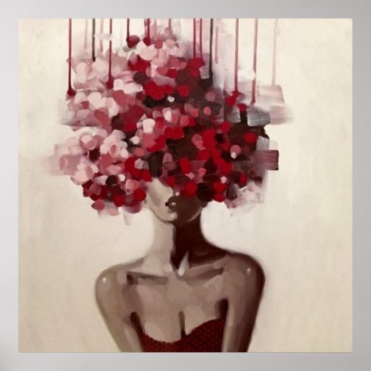 ポートレート，抽象化，水彩，芸術，装飾 ポスター (正面)